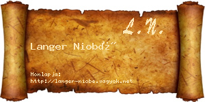Langer Niobé névjegykártya